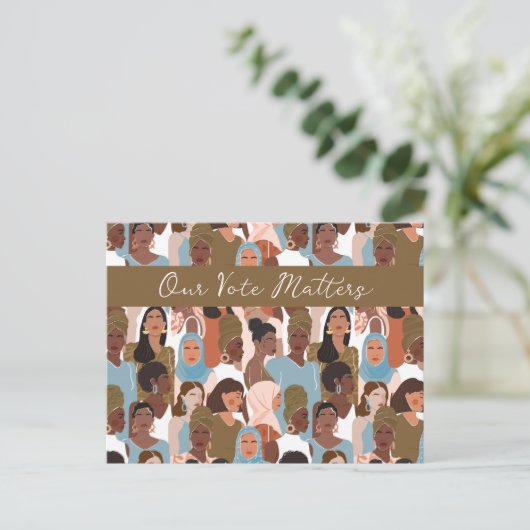 Empowerged vrouwen stemmen blanco in de Kaart (Staand voorkant)