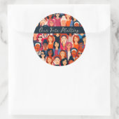 Empowerged vrouwen stemmen blanco in de Kaart Ronde Sticker (Tas)