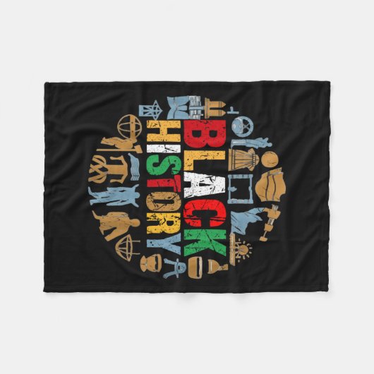 Empowering Black History Month Draag 2 Fleece Deken (Voorkant (Horizontaal))