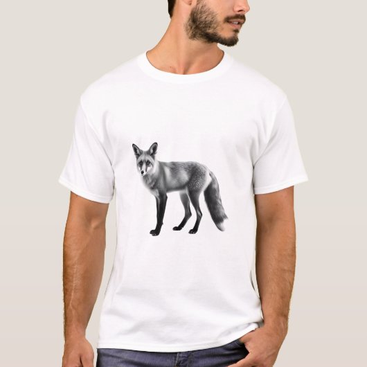 Empowering Black & White Fox T-shirt (Voorkant)
