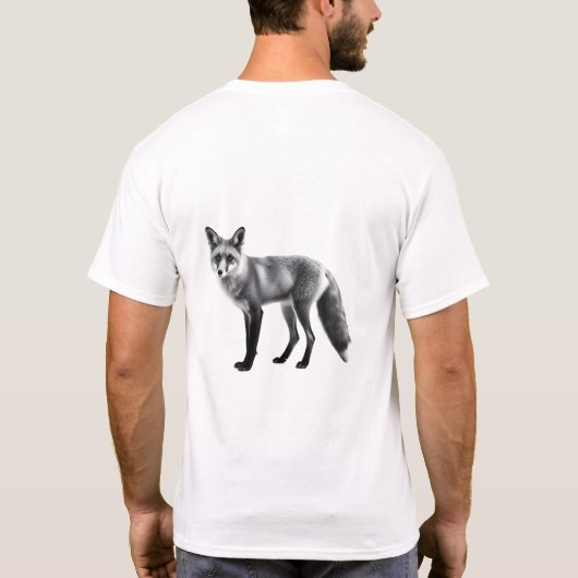 Empowering Black & White Fox T-shirt (Achterkant)
