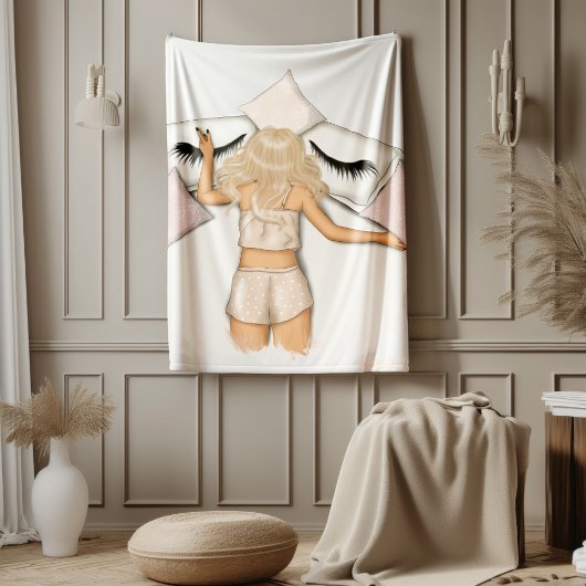 Empowering Blonde Girl Power Design Fleece Deken