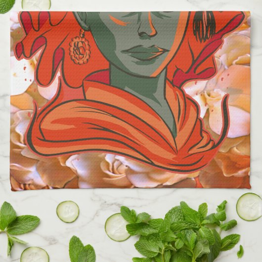 Empowering Goddess Art Spirituele Vrouwelijke Krac Theedoek (Gevouwen)