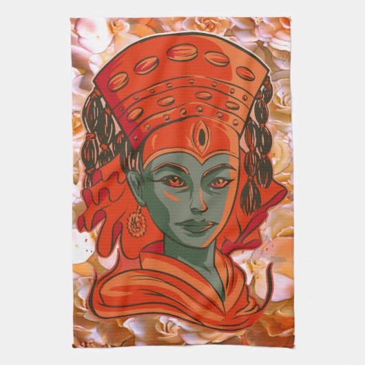 Empowering Goddess Art Spirituele Vrouwelijke Krac Theedoek (Verticaal)