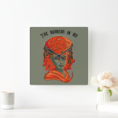 Empowering Goddess Art Spirituele Vrouwelijke Krac Vierkante Klok (Huis)