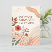 Empowering Pregnancy Wave Strength Art Feestdagenkaart (Staand voorkant)