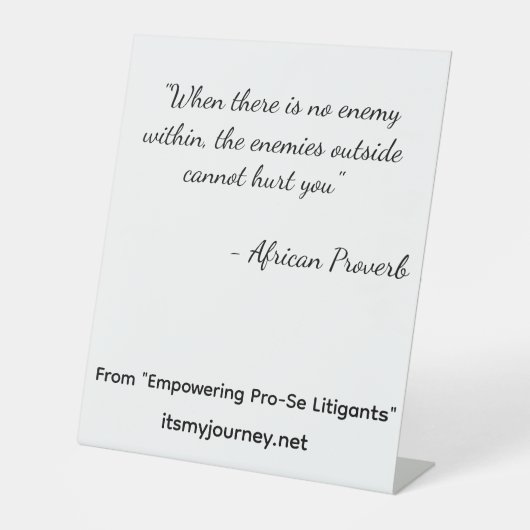 Empowering Pro-Se Pedastal Reclamebord Met Voetstuk (Voorkant)