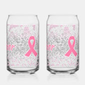 Empowering 'Survivor' Breast Cancer Triumph Blikvorm Glas (Achterkant)
