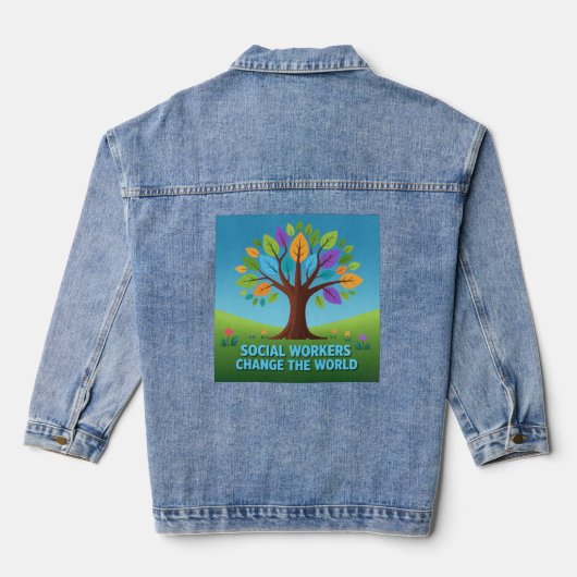 Empowering van maatschappelijk werkers Denim Jacke Jacket (Achterkant)