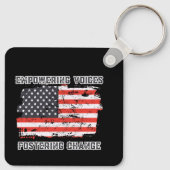 Empowering Voices 2024 presidentsverkiezingen Sleutelhanger (Achterkant)