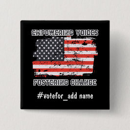 Empowering Voices US 2024 Verkiezingen President Vierkante Button 5,1 Cm