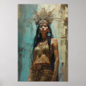 Empowering Warrior Vrouw Poster - Inspirerend Ar (Voorkant)