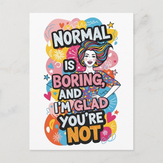 Empowering Woman Pop Art Bold Quote Design Briefkaart (Voorkant)