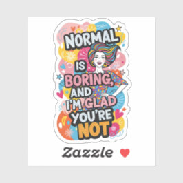 Empowering Woman Pop Art Bold Quote Design Sticker