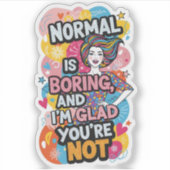 Empowering Woman Pop Art Bold Quote Design Sticker (Voorkant)