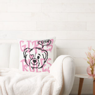 Empowering Women: MEISJES REGELS Kunstwerk Kussen