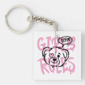 Empowering Women: MEISJES REGELS Kunstwerk Sleutelhanger (Voorkant)