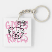 Empowering Women: MEISJES REGELS Kunstwerk Sleutelhanger (Achterkant)