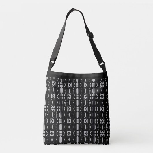 Empowerment Black Silver Pattern Crossbody Tas (Achterkant)
