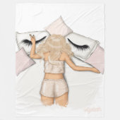 Empowerment Blond Meisje Power Design Fleece Deken (Voorkant)