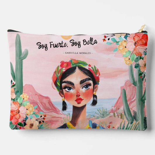 Empowerment in bloei: gepersonaliseerd monogram etui (Achterkant)