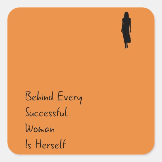 Empowerment Quote Achter Vrouw Is Zelf Sticker (Voorkant)