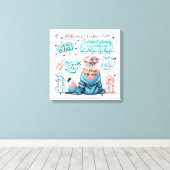 Empowerment van de vrouw inspireert positieve beve canvas afdruk (Insitu (Houten vloer))