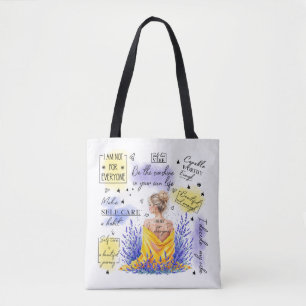 Empowerment van de vrouw inspireert positieve beve tote bag