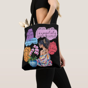 Empowerment van de vrouw inspireert positieve beve tote bag