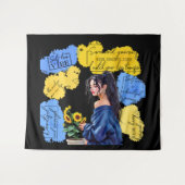 Empowerment van de vrouw inspireert positieve beve wandkleed (Voorkant (horizontaal))