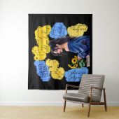 Empowerment van de vrouw inspireert positieve beve wandkleed (In situ)