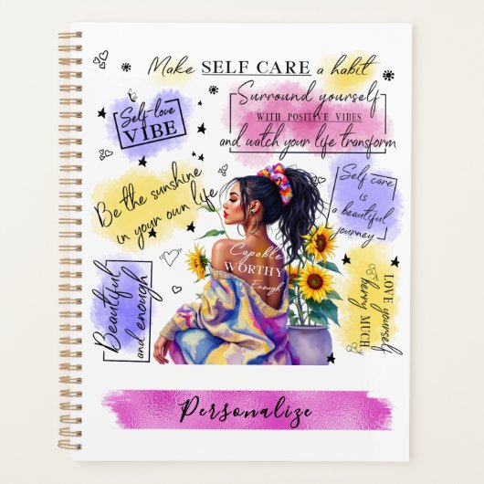 Empowerment van de vrouw Zelfzorg Positieve bevest Planner (Voorkant)