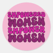 Empowerment van vrouwen feministisch ronde sticker (Voorkant)