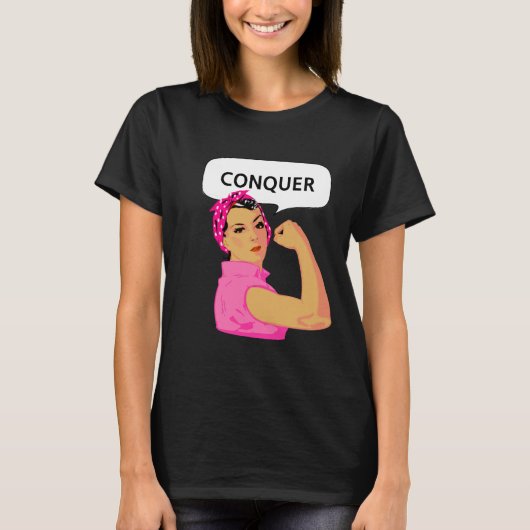 Empowerment van vrouwen & Overwinbare Bewerkbare T T-shirt (Voorkant)
