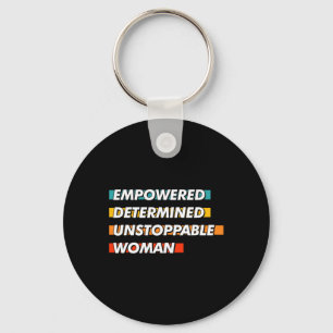 Empowerment vastberaden niet te stoppen vrouw sleutelhanger