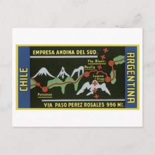 Empresa ANdina Del Sud, Chili, Argentinië Briefkaart