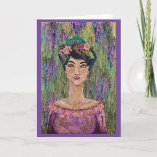 Empress Amethyst Asian Noblewoman Queen Kaart (Voorkant)