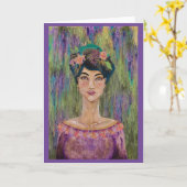 Empress Amethyst Asian Noblewoman Queen Kaart (Gele Bloem)