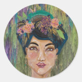 Empress Amethyst Asian Noblewoman Queen Ronde Sticker (Voorkant)