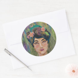 Empress Amethyst Asian Noblewoman Queen Ronde Sticker