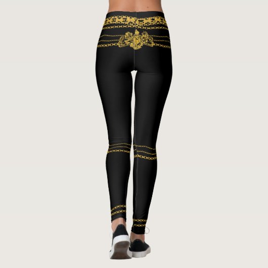 Empress Black & Gold Chains Leggings (Achterkant)