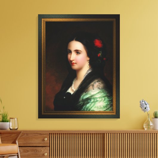 Empress Carlota van Mexico door Hermann Winterhalt Canvas Afdruk (Insitu (Woonkamer))