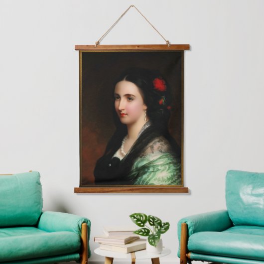 Empress Carlota van Mexico door Hermann Winterhalt Hangend Wandkleed (Woonkamer)