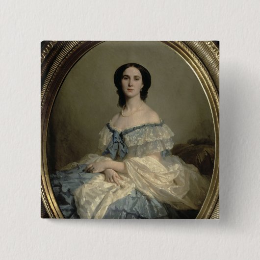 Empress Charlotte van Mexico Vierkante Button 5,1 Cm (Voorkant)