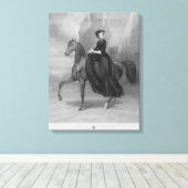 Empress Elisabeth of Austria on horse Canvas Afdruk (Insitu (Houten vloer))