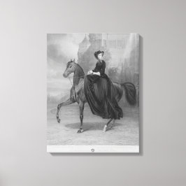 Empress Elisabeth of Austria on horse Canvas Afdruk
