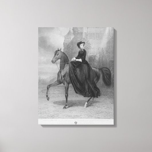Empress Elisabeth of Austria on horse Canvas Afdruk (Voorkant)