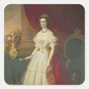 Empress Elizabeth of Bavaria , 1863 Vierkante Sticker