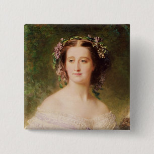 Empress Eugenie en haar Dames in Waiting Vierkante Button 5,1 Cm