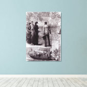 Empress Eugenie op bezoek in de graftombe van Napo Canvas Afdruk (Insitu (Houten vloer))